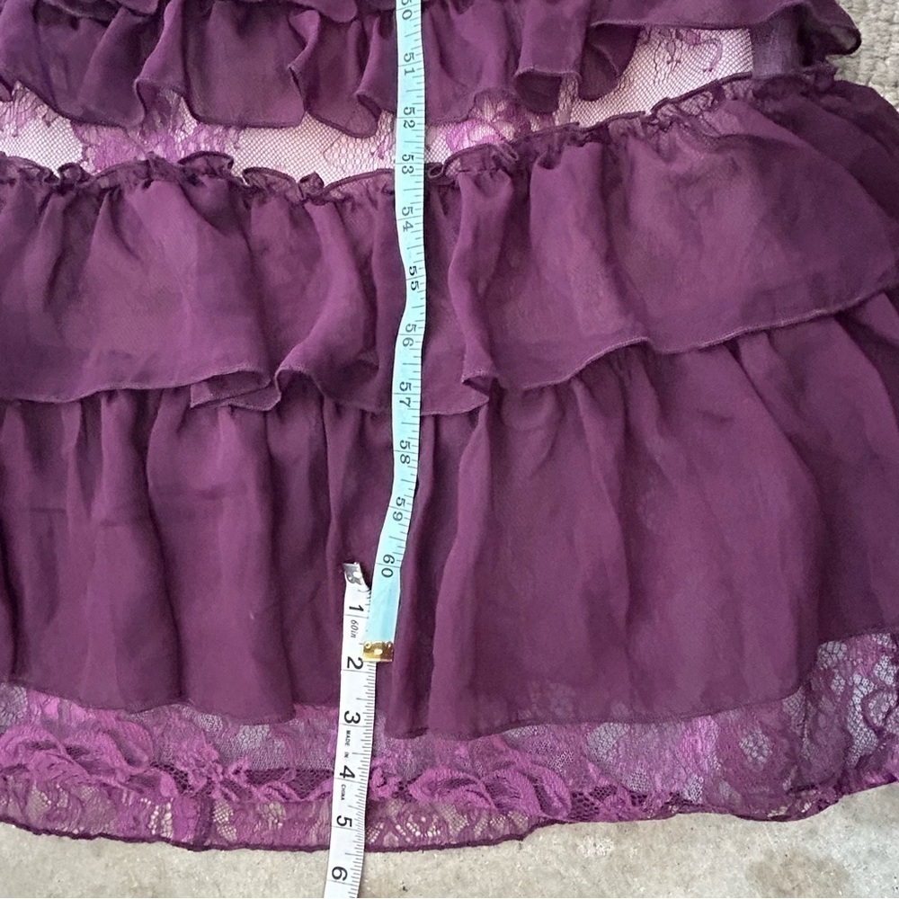 NWT L’ATISTE By Amy Purple Lace and Ruffle Mermaid Gown - Picture 13 of 15